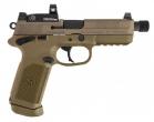 FN America, FN America, FNX-45 Tactical, DA/SA, Semi-Automatic, Full Size Pistol, 45 ACP, 5.3" Threaded Barrel, Polymer Frame, Flat Dark Earth Finish, Suppressor Height Night Sights, Vortex Venom 6 MOA 15Rd, 2 Magazines, Manual Safety